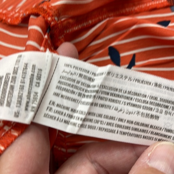 Abercrombie & Fitch Red White and Blue Striped Floral T-Back Peplum Top - Picture 7 of 7